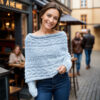 Dreamy blue Leafy sweater shawl - Image 2