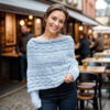 Dreamy blue Leafy sweater shawl - Image 4