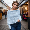 Dreamy blue Leafy sweater shawl - Image 5
