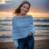 Leafy blue sweaterscarf - Image 4