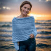 Leafy blue sweaterscarf - Image 3