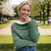 Leafy sweater scarf in deep forest green - Image 2