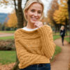 Mustard yellow Leafy sweater scarf - Image 4