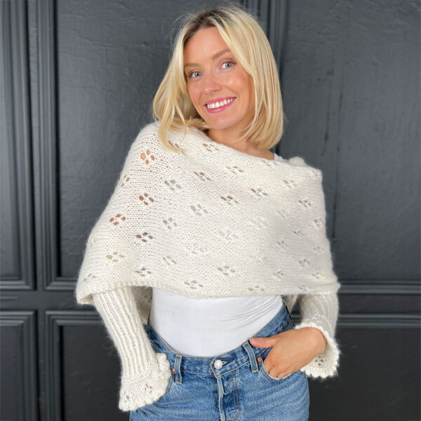 Eyelet sweater scarf