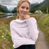 Leafy sweater-scarf in soft lilac - Image 8
