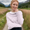 Leafy sweater-scarf in soft lilac - Image 2