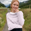 Leafy sweater-scarf in soft lilac - Image 6