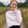 Leafy sweater-scarf in soft lilac - Image 7