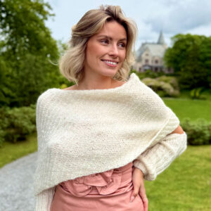 Whirlwind sweater scarf in off-white