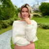 Whirlwind sweater scarf in off-white - Image 3
